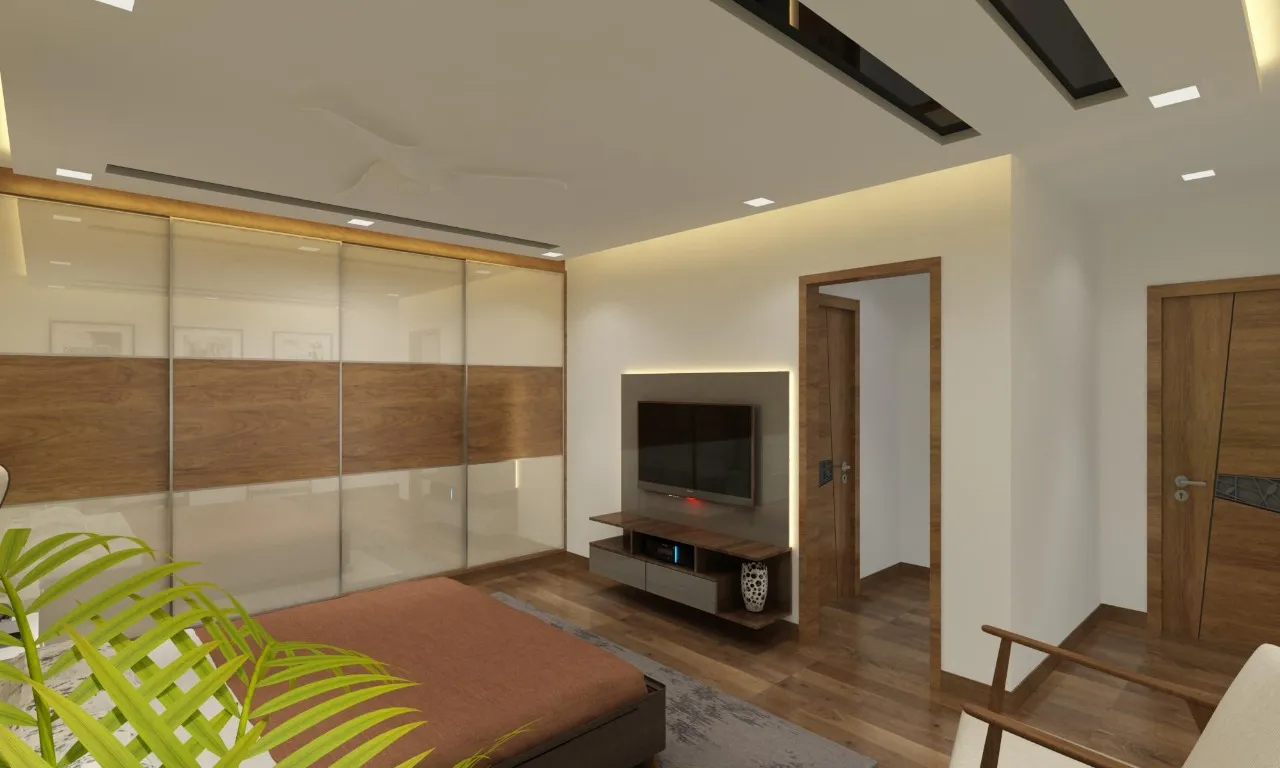 3BHK Master Suite Design with Walk-in Closet