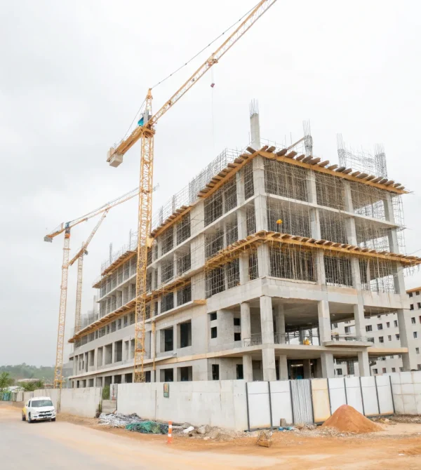 a-commercial-building-construction-project-in-hyde Structural construction by top civil construction companies in Hyderabad